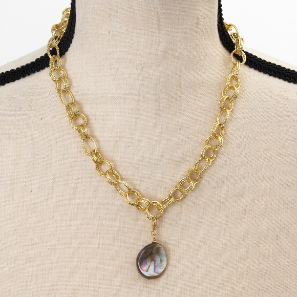 18K gold over bronze necklace with interchangeable charms by Moda Di Petrie - Picture 10 of 16